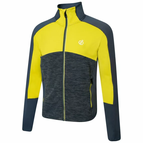 Bluza cu fermoar strech Exception copii, Dare2B, galben-gri