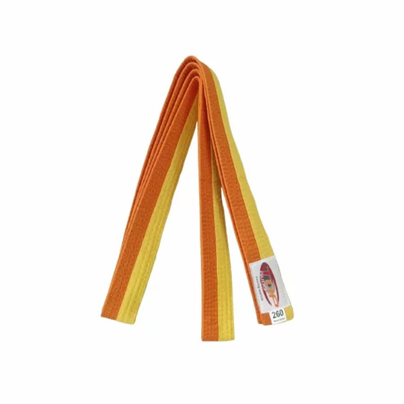 Centura din bumbac pentru kimono, Top Budo, lungime 260 cm, culoare galben-portocaliu