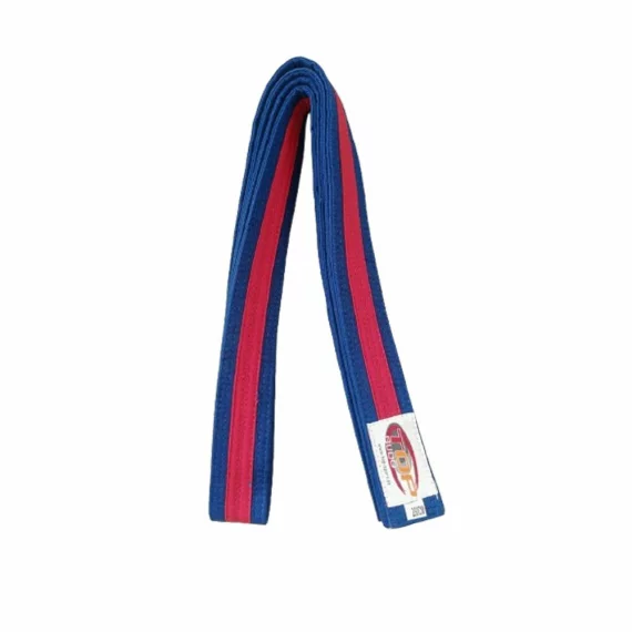 Centura din bumbac pentru kimono, Top Budo, lungime 280 cm, culoare albastru-rosu