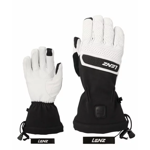 Manusi schi din piele, pentru femei, Lenz Think About Ski Glove, alb
