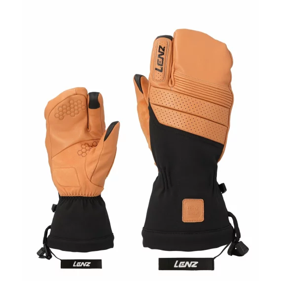 Manusi schi din piele, pentru barbati, Lenz Think About Ski Glove Lobster, maro