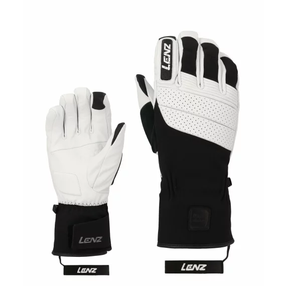 Manusi schi din piele, pentru barbati, Lenz Think About Ski Glove, alb