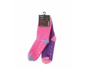 Set 2 perechi sosete pentru copii, antiderapante, Lenz Kids Rubber Prin, roz