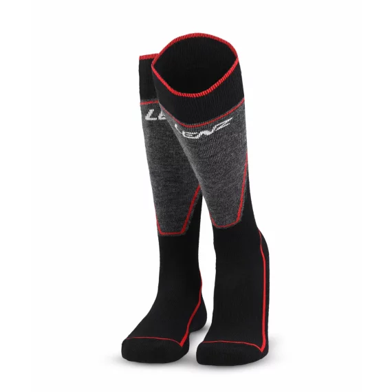 Set 2 perechi de sosete pentru schi, LENZ Performance Ski, culoare negru-rosu