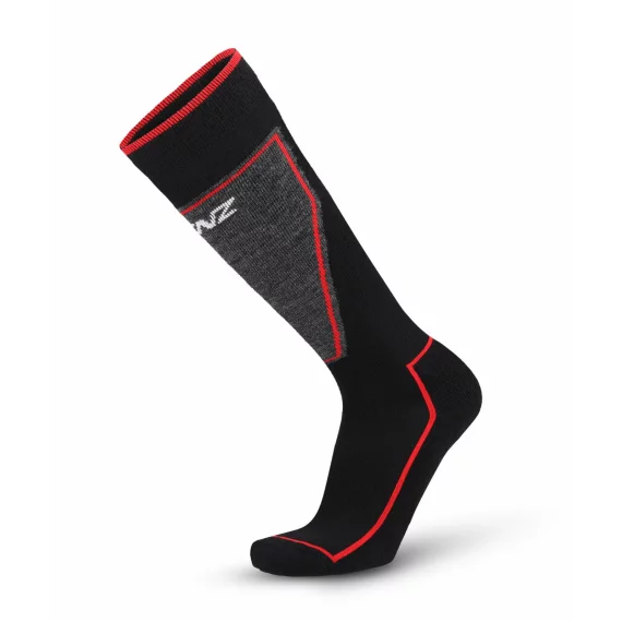 Set 2 perechi de sosete pentru schi, LENZ Performance Ski, culoare negru-rosu