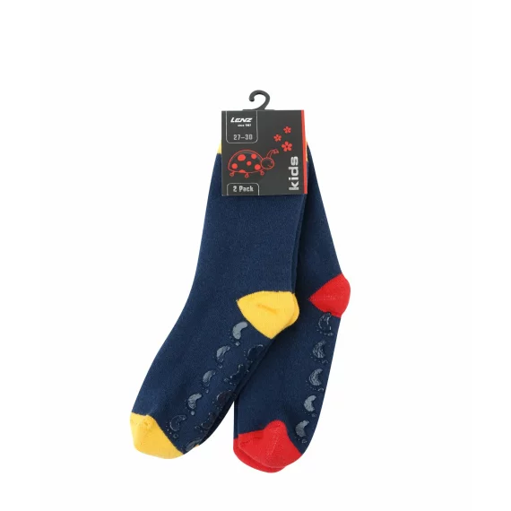 Set 2 perechi sosete pentru copii, antiderapante, Lenz Kids Rubber Prin, albastru
