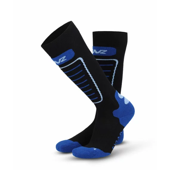Sosete de schi pentru copii, Lenz Skiing Kids, culoare negru-albastru