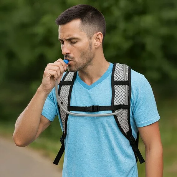 Rucsac cu rezervor de hidratare pentru alergare, ciclism, drumetie, Trizand Water Bag Backpack, volum rezervor 2l