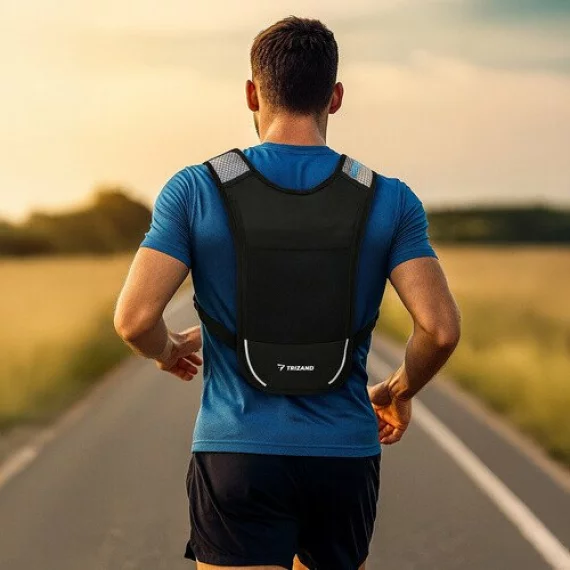 Rucsac cu rezervor de hidratare pentru alergare, ciclism, drumetie, Trizand Water Bag Backpack, volum rezervor 2l