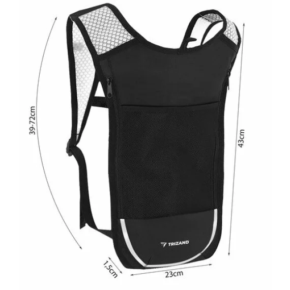 Rucsac cu rezervor de hidratare pentru alergare, ciclism, drumetie, Trizand Water Bag Backpack, volum rezervor 2l