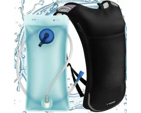 Rucsac cu rezervor de hidratare pentru alergare, ciclism, drumetie, Trizand Water Bag Backpack, volum rezervor 2l