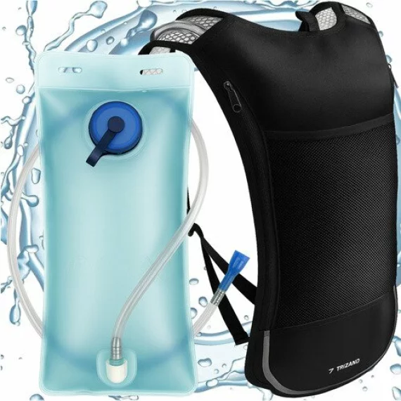 Rucsac cu rezervor de hidratare pentru alergare, ciclism, drumetie, Trizand Water Bag Backpack, volum rezervor 2l