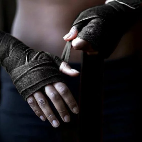 Set 2 fase pentru box, Trizand Boxing Bandages 4m, culoare negru