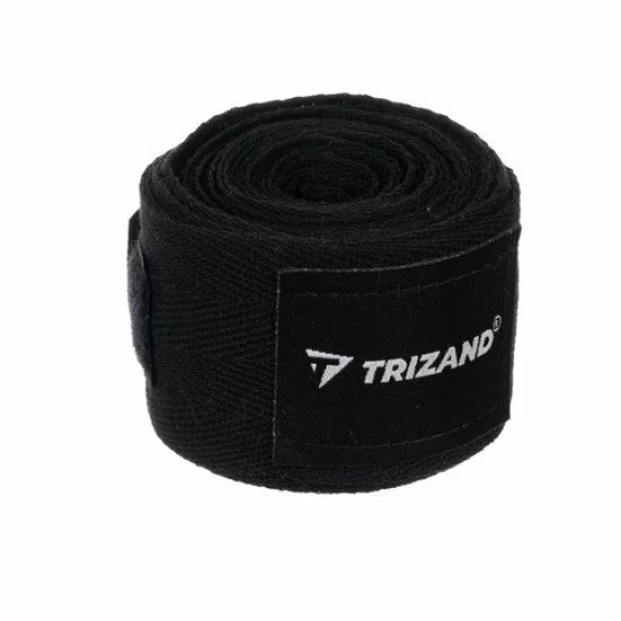 Set 2 fase pentru box, Trizand Boxing Bandages 4m, culoare negru