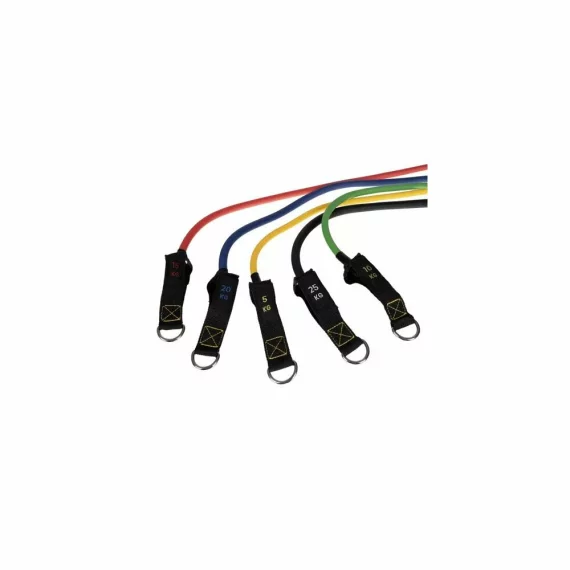 Set 5 benzi pentru fitness, Trizand Exercises Band, include saculet transport si accesorii