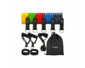 Set 5 benzi pentru fitness, Trizand Exercises Band, include saculet transport si accesorii