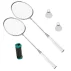 Set complet de badminton pliabil, Trizand Badminton in case, include 2 rachete, 2 fluturasi fileu si suport, geanta de transport