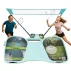 Set complet de badminton pliabil, Trizand Badminton in case, include 2 rachete, 2 fluturasi fileu si suport, geanta de transport