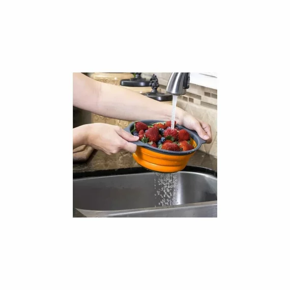 Strecuratoare pliabila, Ruhhy Collapsible bowl, culoare portocaliu-gri