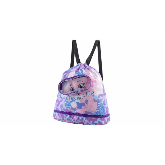 Rucsac impermeabil inot/piscina/plaja pentru copii, model sirena, violet