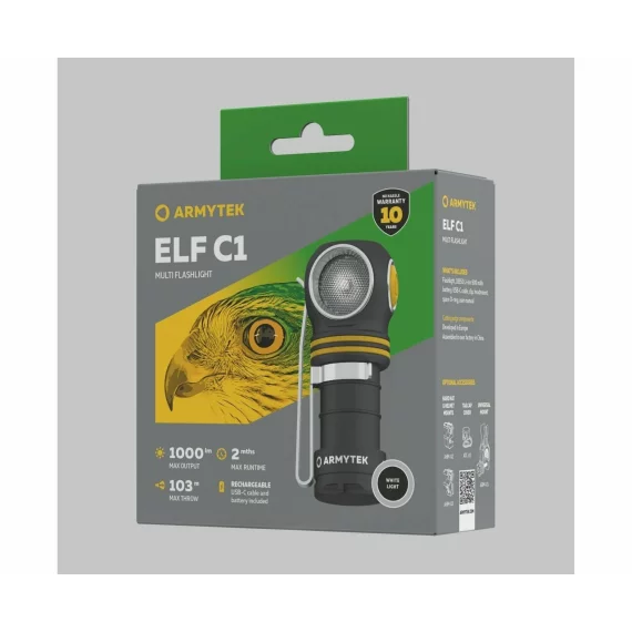 Lanterna multifunctionala Armytek Elf C1 USB-C, 1000 lumeni, lumina alba