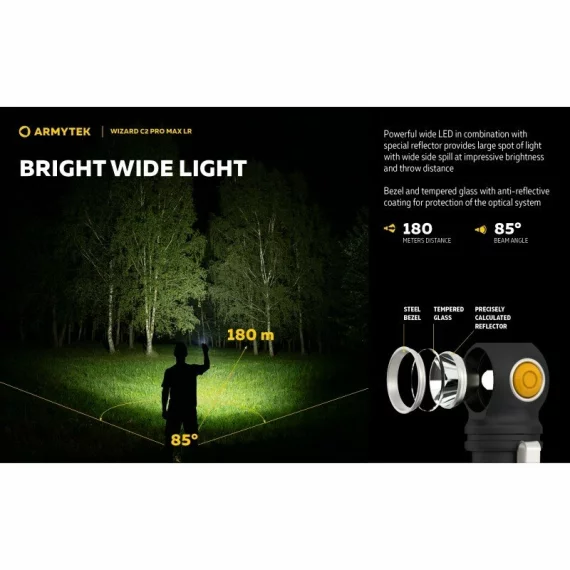 Lanterna multifunctionala Armytek Wizard C2 Pro Max LR, 4150 lumeni - lumina alba
