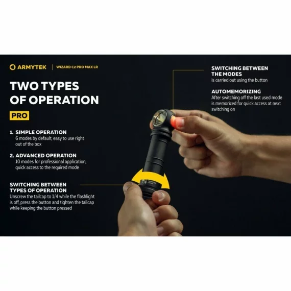 Lanterna multifunctionala Armytek Wizard C2 Pro Max LR, 4150 lumeni - lumina alba
