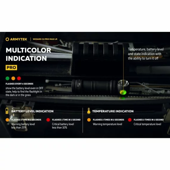 Lanterna multifunctionala Armytek Wizard C2 Pro Max LR, 4150 lumeni - lumina alba