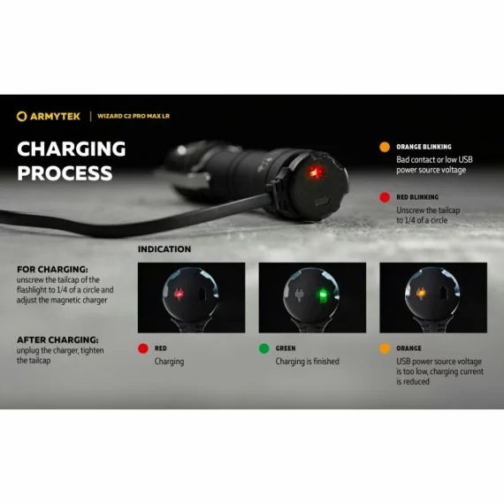 Lanterna multifunctionala Armytek Wizard C2 Pro Max LR, 4150 lumeni - lumina alba