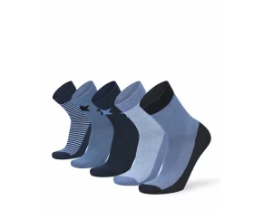 Set 5 perechi sosete pentru copii Lenz Boys 5 pack, mix blue