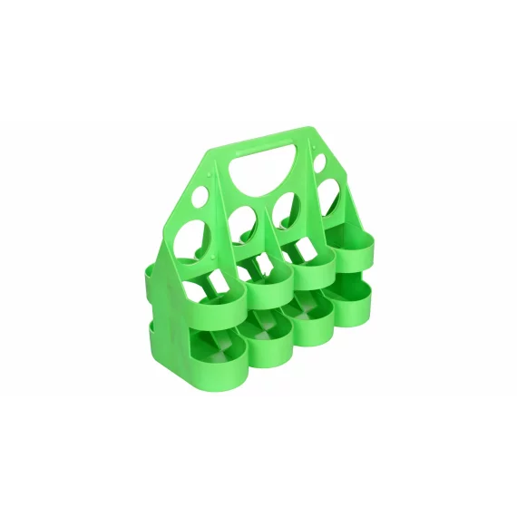 Suport 8 bidoane din plastic, verde