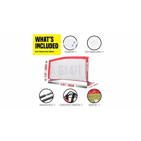 Poarta de fotbal pliabila 2M Quick Fold Goal , 195 x 110 x 105 cm