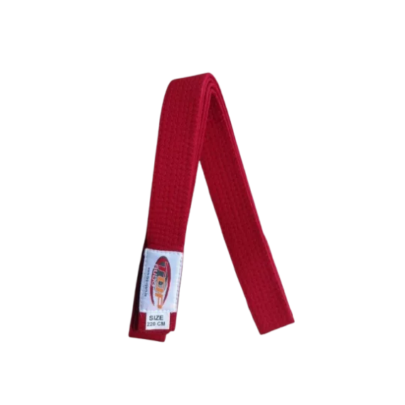 Centura din bumbac pentru kimono, Top Budo, lungime 220 cm, culoare rosu