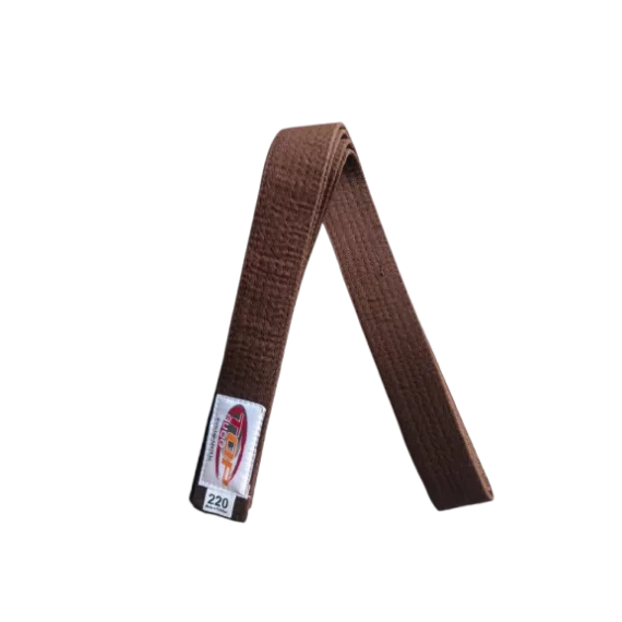 Centura din bumbac pentru kimono, Top Budo, lungime 220 cm, culoare maro