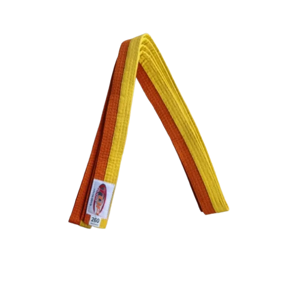Centura din bumbac pentru kimono, Top Budo, lungime 260 cm, culoare portocaliu-galben