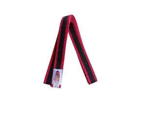 Centura din bumbac pentru kimono, Top Budo, lungime 240 cm, culoare rosu-negru-rosu