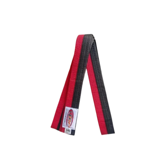 Centura din bumbac pentru kimono, Top Budo, lungime 240 cm, culoare rosu-negru
