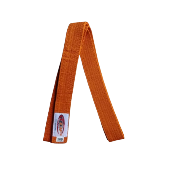 Centura din bumbac pentru kimono, Top Budo, lungime 260 cm, culoare portocaliu