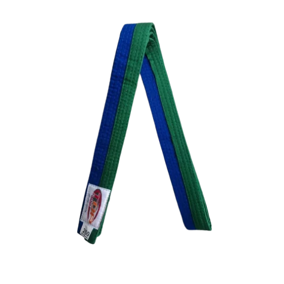 Centura din bumbac pentru kimono, Top Budo, lungime 260 cm, culoare albastru-verde