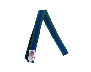 Centura din bumbac pentru kimono, Top Budo, lungime 260 cm, culoare verde-albastru-verde