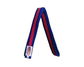 Centura din bumbac pentru kimono, Top Budo, lungime 260 cm, culoare albastru-rosu-albastru