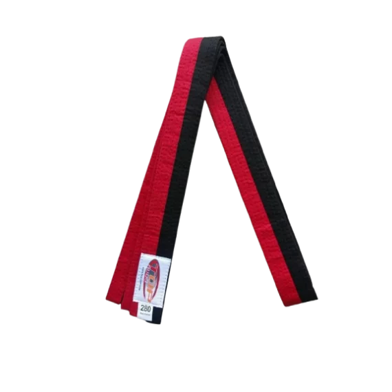 Centura din bumbac pentru kimono, Top Budo, lungime 280 cm, culoare rosu-negru