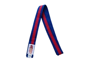 Centura din bumbac pentru kimono, Top Budo, lungime 280 cm, culoare albastru-rosu-albastru