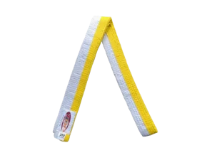 Centura din bumbac pentru kimono, Top Budo, lungime 280 cm, culoare alb-galben
