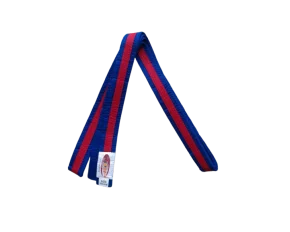 Centura din bumbac pentru kimono, Top Budo, lungime 300 cm, culoare albastru-rosu-albastru