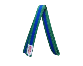 Centura din bumbac pentru kimono, Top Budo, lungime 280 cm, culoare verde-albastru-verde