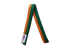 Centura din bumbac pentru kimono, Top Budo, lungime 280 cm, culoare portocaliu-verde