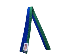Centura din bumbac pentru kimono, Top Budo, lungime 320 cm, culoare albastru-verde
