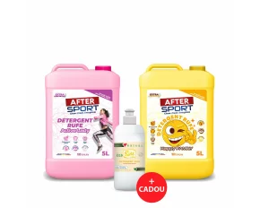 Pachet 10 litri Detergent ACTIVELADY si HAPPYFAMILY (2×5 L) + Detergent Vase Eco 500mL CADOU