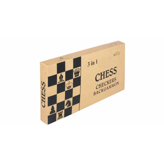 Tabla sah 3 in 1 Exclusive 3v1, dimensiuni 39 x 39 x 2 cm